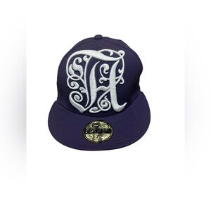 ALIFE‎ Fitted Felt Applique Hat 7 purple New Era RARE Vintage Cap